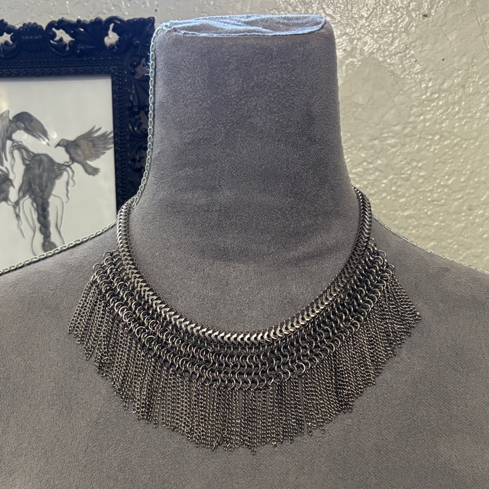 Idyllwind Fringed Chain Collar Necklace